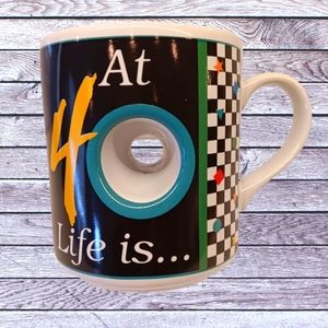 "At 40 Life is a Hole Lot of Fun" See thru Hole  Coffee Mug by Papel Great Gift